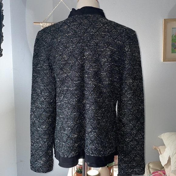 St. John Santana Knit Metallic open front cardigan - Picture 4 of 8